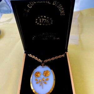 Antique Vintage Rare 1776 Jewelry one kind Necklace In Box  Unworn Onyx sale